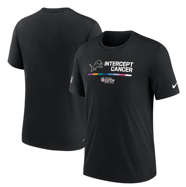 Men's Black Detroit Lions 2022 Crucial Catch Performance T-Shirt